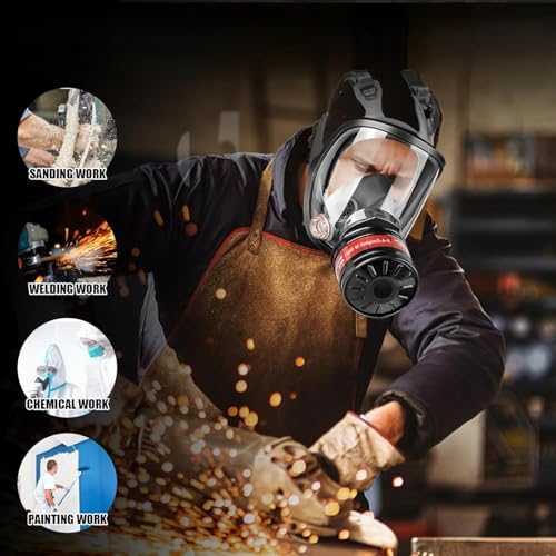 Full Face Gas Mask,Respirator Mask for Gases,Chemical,Spray Paint - Image 4