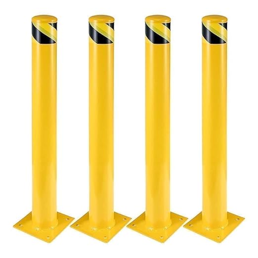4-Pack 36 Inch Steel Safety Bollard Post, 4.5 Inch Diameter Metal Safety Bollard by Unknown