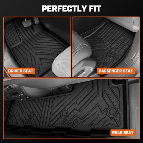 Mixsuper Passport Floor mats-Floor Mat & Cargo Liner for Honda Passport 2026,All Weather TPE Rubber Floor Liners Protection for Passport Accessories,Full Set Anti-Slip Car Mats,Black - Image 4