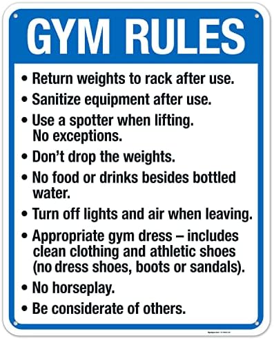 Gym Rules Return Weights to Rack After Use Sanitize Equipment After Use by SigoSigns