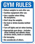 Gym Rules Return Weights to Rack After Use Sanitize Equipment After Use by SigoSigns