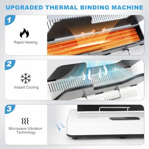 Thermal Binding Machine, 500 Sheets Capacity, No Preheat Time, Digital Touch Panel with Air Cooling, Electric Binder for A4/A5/Letter Size Business Documents, Office and Home Projects - Image 2