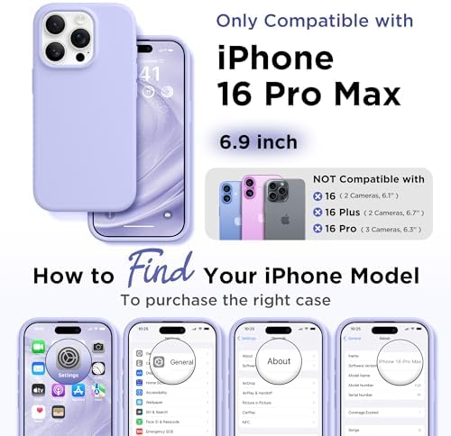 GolbinBox Magnetic for iPhone 16 Pro Max Case, Silicone Cover, Lilac - Image 2