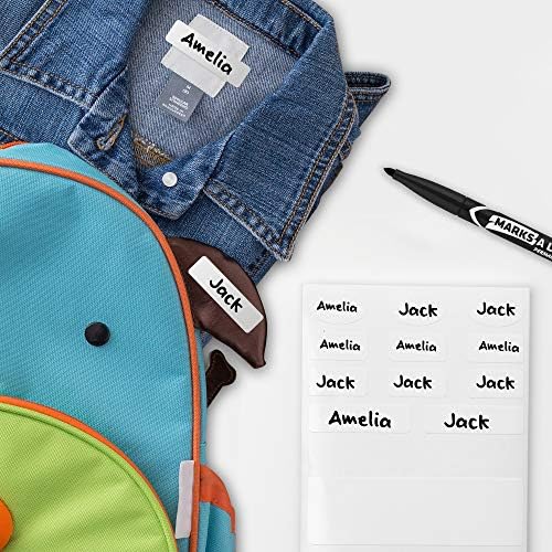 Avery® No-Iron Fabric Labels, Assorted Shapes and Sizes, Washer and Dryer-Safe, White, Non-Printable, 45 Labels Per Pack, 90 Total (2-Pack of 40700) - Image 2