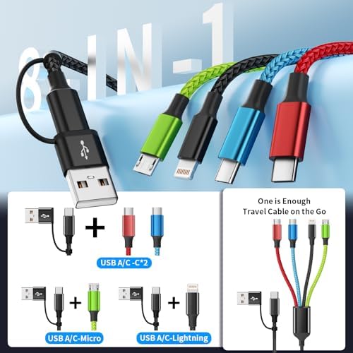 Travel 4 in 2 Multi Charging Cable, Dual Type-C, 1Pack 5FT - Image 3