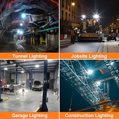 NS LED Temporary Work Light 100W 15000LM 5000K Daylight White, Portable Hanging Construction Light with Hook, Linkable High Bay Job Site Lighting, IP65 Waterproof for Indoor Outdoor Workshop Area - Image 6