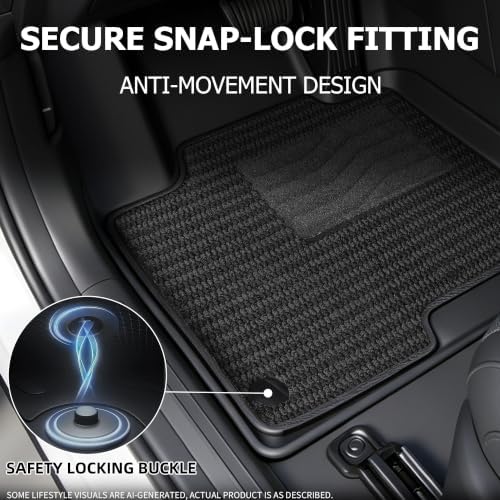 Custom Fit Double Layer TPE Floor Mats for 2026 Kia Sportage Gas 2023-2025, Full Coverage All Weather Floor Mat Trunk Cargo Liner with Backrest Protectors & for Sportage Accessories (No for Hybrid) - Image 4