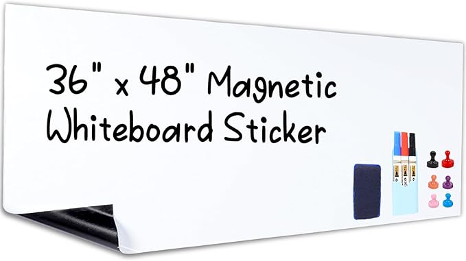 HAMIGAR Magnetic Whiteboard Contact Paper 36" x 48" Dry Erase White Board by HAMIGAR