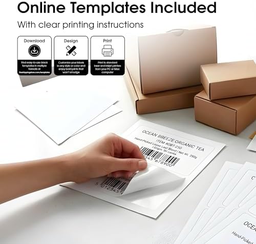 8.5" X 5.5" Matte White Printable Half Sheet Shipping Labels - Image 3