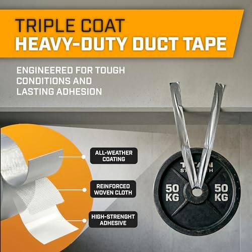 Lockport Duct Tape Heavy Duty Waterproof - 30 Yards x 2 Inch - 12 Roll Pack Silver Duct Tape Bulk Pack - No Residue, Flexible, Strong, All-Weather and Easy Tear - Grey Heavy Duty - Image 6