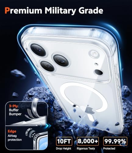 FNTCASE for iPhone 18 Pro Case/17 Pro Case Clear with Screen Protector - Image 5