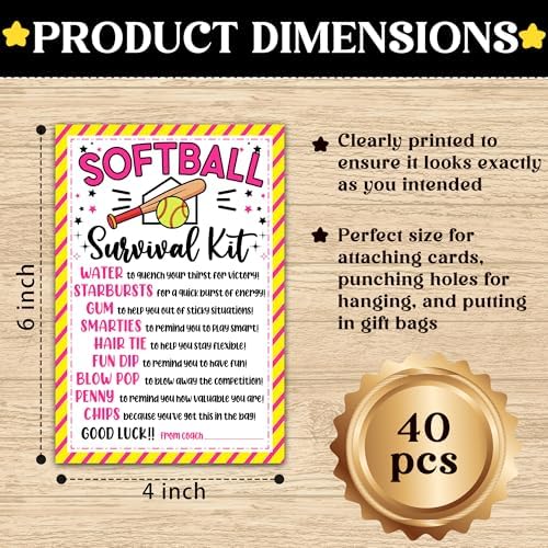 Softball Survival Kit Gift Tags, Softball Gift Label, You're a Home Run Valentine Favor Tags for School Class and Team -KAB05 - Image 2