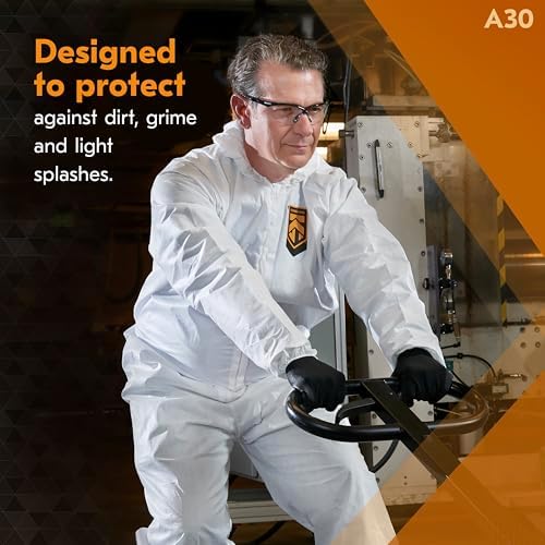KleenGuard™ A30 Breathable Splash & Particle Protection Coveralls (46117), Zipper Front, Elastic Back, Wrists, Ankles & Hood, White, Reflex Design, 4XL (Qty 21) - Image 7