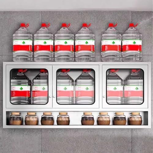 ZZV 59” Kitchen Wall Cabinet, Stainless Steel Wall Mounted Cabinet with Adjustable Shelves, Industrial Wall Storage Cabinet for Garage, Warehouse, No Assembly Required, 11.82D x 59.06W x 27.56H in - Image 6