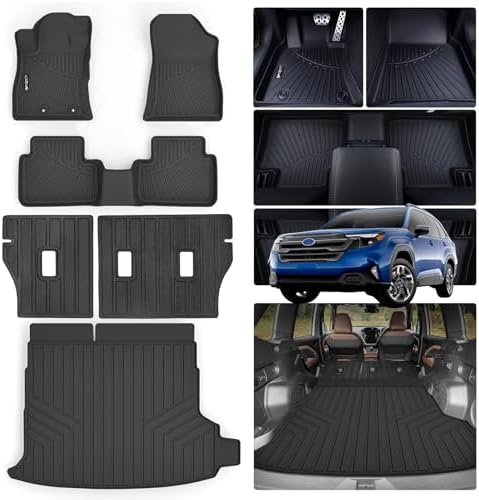 Floor Mats for 2025 2026 Subaru Forester (Only Fit Hybrid Version) with Cargo Liners & Backrest Mat,TPE All Weather Protection 1st & 2nd Row Floor Liners with Full Set Car Mats Accessories by Unknown