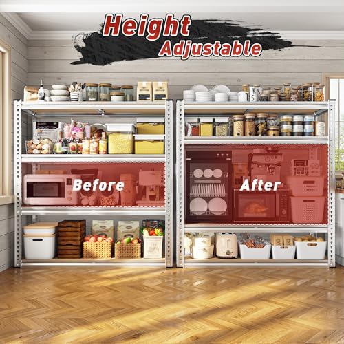 REIBII 40"W Storage Shelves,Adjustable Garage Shelving Rustproof For Pantry - Image 5