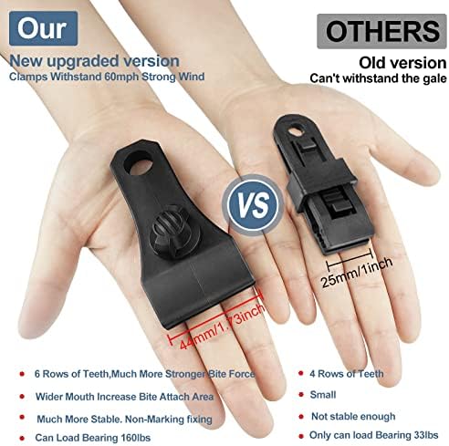 30Pcs Large Heavy Duty Lock Grip Tarp Clips with 100Pcs Zip Cable Ties - Image 3