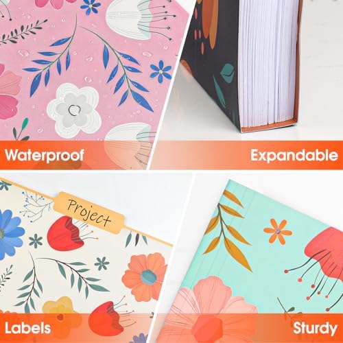 24 Pack Decorative File Folders, 1/3 Cut Tab Floral Colored Folders Letter Size 8.8 x 11.6 Inch, Assorted 6 Styles Filing Folder for Office School Business - Image 5