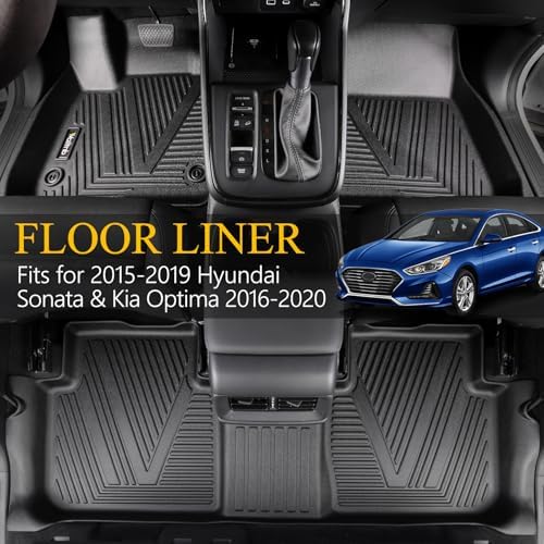 Wailtnb-Mats for Hyundai Sonata 2015-2019 / Kia Optima 2016-2020 Floor Mat All Weather Floor Liner Car Mat for Hyundai Sonata Custom Fit Automotive Full Set Accessories - Image 2