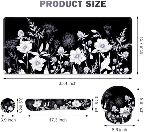 Gaming Mouse Pad, Large Desk Mat, 4in1 XXL Mousepad Cute Desk Pad Protector - Image 5