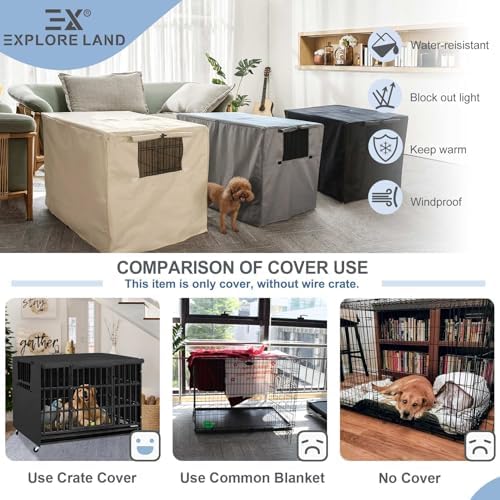 Explore Land Dog Crate Cover, 18 inches, Black - Image 4