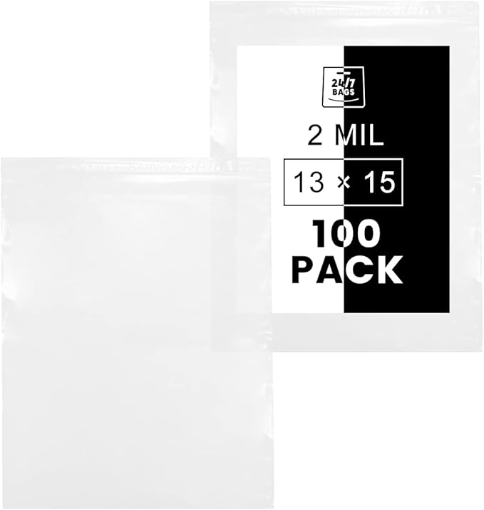 13" X 15" 2 Mil Clear Reclosable Zip Plastic Poly Bags, 2 Gallons by 247BAGS