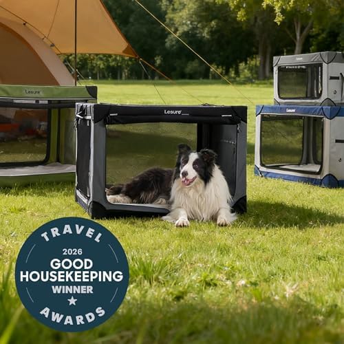 Lesure Today Show Soft Collapsible Dog Crates for Large Dogs, 36in Grey - Image 2