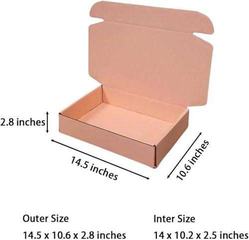 20 Pcs 14.5 x 10.6 x 2.8 inches Corrugated Cardboard Gift Boxes Recyclable - Image 2