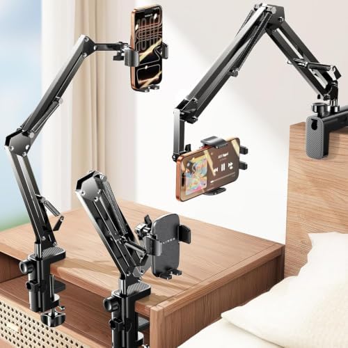 LISEN Cell Phone Holder for Bed Desk, Overhead Phone Mount iPhone Recording by Lisen