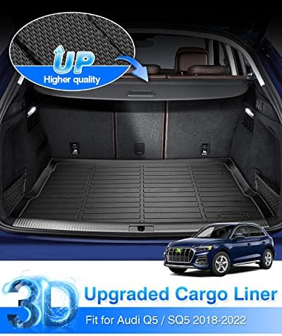 Cartist Cargo Liner Compatible with 2018-2023 2024 2025 Audi Q5 / SQ5 (No Hybrid Models) All Weather Trunk Mat High Side Waterproof Black TPE - Image 2