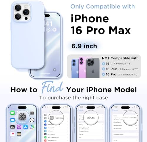 GolbinBox Magnetic for iPhone 16 Pro Max Case, Silicone Cover, Baby Blue - Image 2