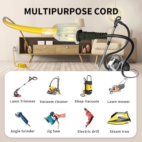 POWGRN 25 Ft 10AWG Outdoor Extension Cord, Yellow - Image 7