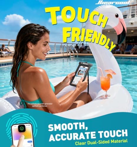 Hiearcool Waterproof Phone Pouch, Waterproof Phone Case, Black&Green 2-Pack - Image 4