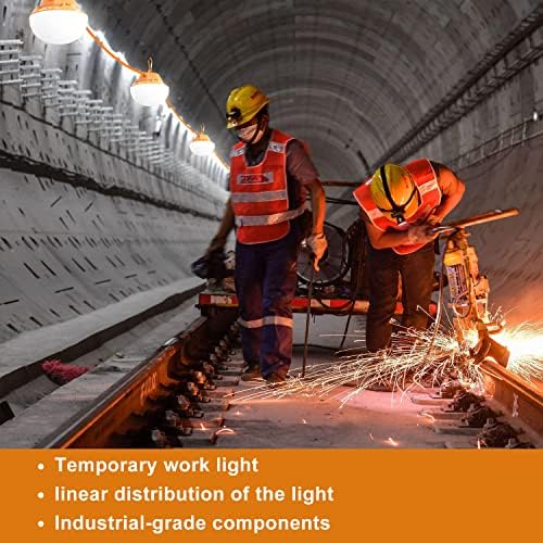 RIUVAO 120FT Construction String Lights 180W String Work Light for Construction Jobsites, 18000Lumen Temporary Construction Work Lighting for Wide Application - Image 6