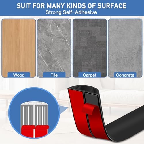 LSGCQ Floor Cord Cover Self Adhesive Cord Hider Floor Cable Management - Image 4