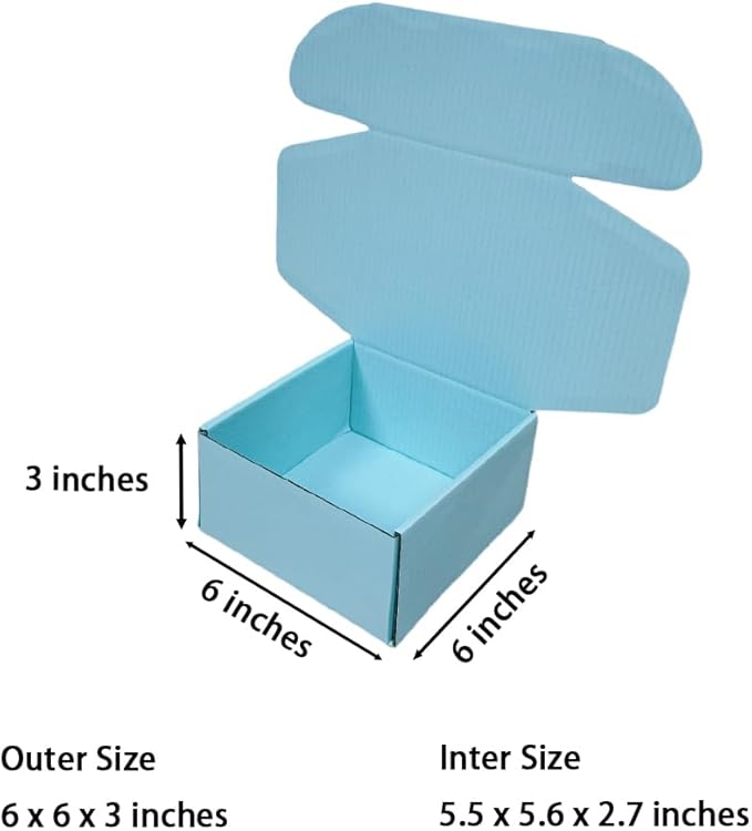 15 Pcs 6 x 6 x 3 inches Corrugated Cardboard Gift Boxes Recyclable Shipping - Image 2