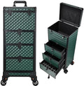 Yueieoun Nail Trolley Cart with 3 Drawers, Salon Station Cosmetology Case on Wheels Rolling Makeup Train Case Nail Case Organizer Beauty Salon Travel Case for Nailart,SPA,Hairstylist,Artist,Dark Green by Yueieoun