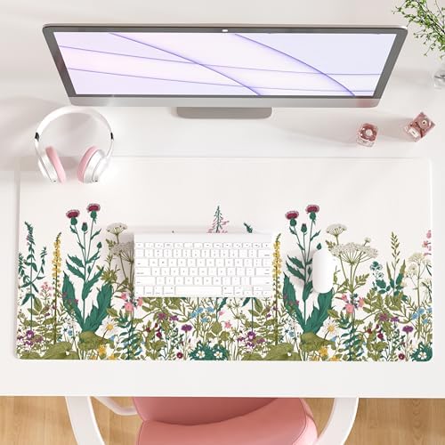 QIYI PU Leather Large Mouse Pad, Waterproof Desk Mat, 31.5" x 15.7", Field by QIYI