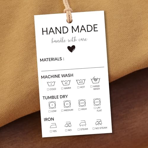 BLSUREFYX Handmade Care Instruction Tag 3.5x2in 240pcs Hand Made Tags by Unknown