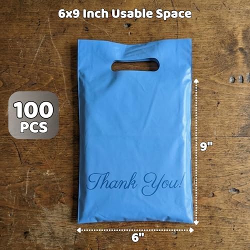 Donyson Blue Poly Mailers, 6x9, 100 Pack, Packaging Bags for Business - Image 3