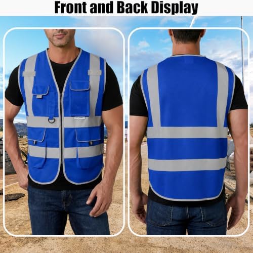 HYCOPROT High Visibility Safety Vest Hi Vis Reflective Construction Vests with Pockets for Men Women,Meets ANSI/ISEA Standard - Image 5