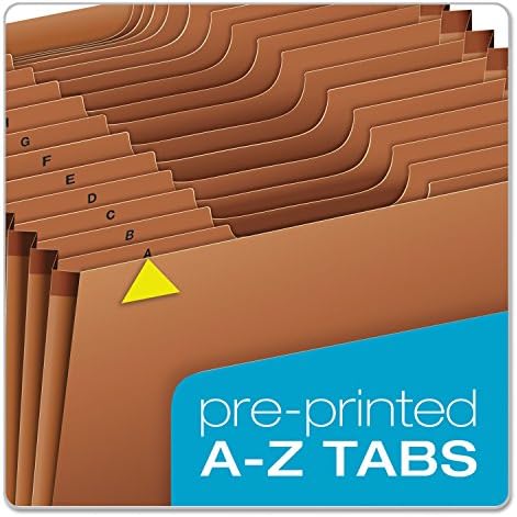 Pendaflex Heavy Duty Expanding File with Extra-Thick Cover, Tyvek Reinforced Edges, 21 Pockets, A–Z Tabs, Elastic Cord Closure, Letter Size (R117ALHD),Brown - Image 4