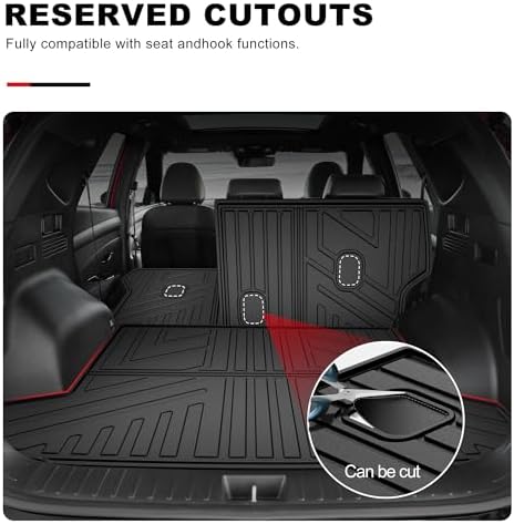 Cargo Mat for 2022-2026 Hyundai Tucson - All Weather Cargo Liner with Backrest Mats TPE Trunk Mat Seatback Protector for 2026 2025 2024 2023 2022 Tucson Accessories Cargo Tray Black - Image 7