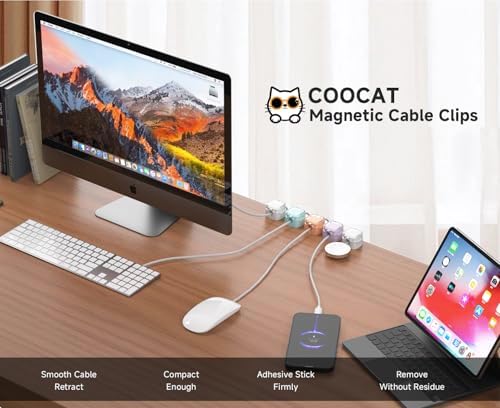 Magnetic Cable Clips, Cute Desk Charger Cord Holder - Image 2