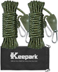 Camping Ropes Guy Line - Tarp Tie Down Ropes with Ratchet System, Pulley & Reinforced Metal Gear - Adjustable Heavy Duty Guy Lines for Canopy Tent, Quick Setup Outdoor Strap-4Pack - 6Pack by Keepark