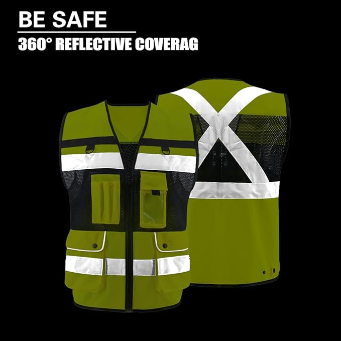 Safety Vest High Visibility Reflective Construction Vest - Image 5