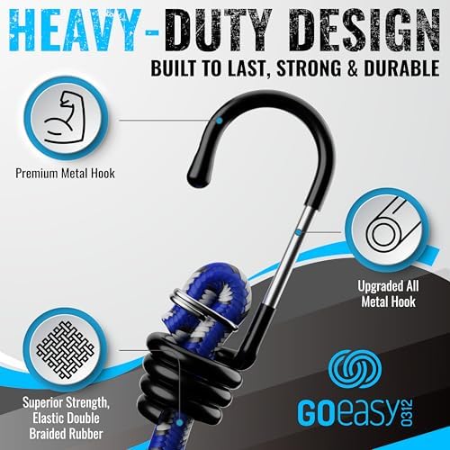 GOEASY0312 Heavy Duty Bungee Cords with Hooks, 20pcs 6 Sizes, Multi-Color - Image 4