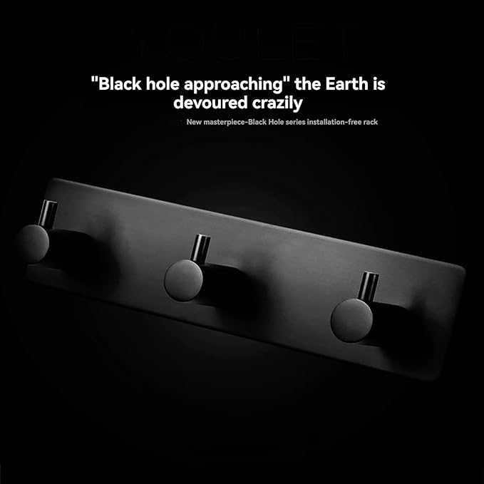 Kingdong Black Key Holder for Wall 304 Stainless Key Hooks Adhesive Key Holder - Image 2