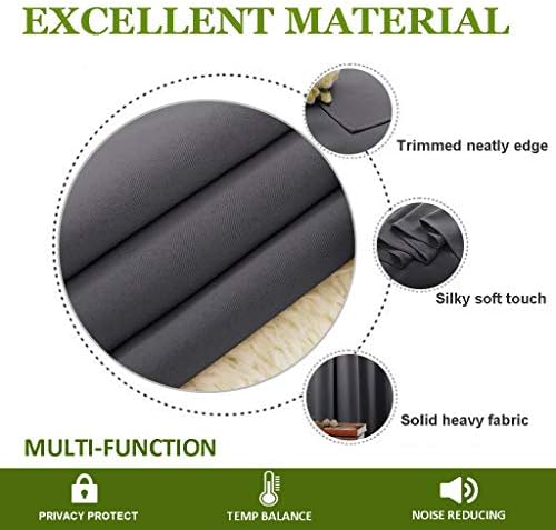 NICETOWN Ceiling Curtains, Large Room Divider Curtain Screen Partitions, Vertical Blind for Sling Door, Blackout Window Curtains Privacy Blinds for Patio (Grey, 1 Panel, 9ft Tall x 8.3ft Wide) - Image 4