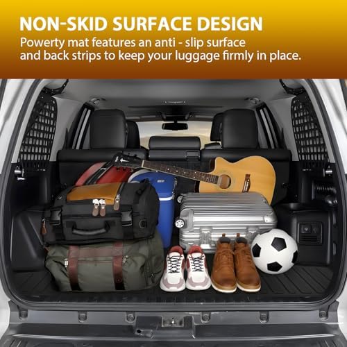Powerty Floor Mat Cargo Liner for Toyota 4Runner 2010-2024 (Fit 7 Seats) All Weather 3D TPE Anti-Slip Car Protection, 1st & 2nd Row Set with Rear Cargo Mat Accessories - Image 6